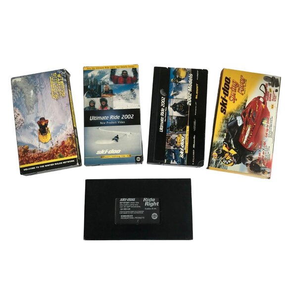 Lot 5 Vintage Ski-Doo Snowmobile VHS Tapes Winter Rules Ultimate Ride Right - Picture 1 of 5